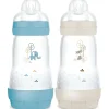 Clearance MAM 2 biberons Easy Start anti-colique 260ml Océan+Sable Tétine débit 2