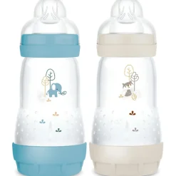 Clearance MAM 2 biberons Easy Start anti-colique 260ml Océan+Sable Tétine débit 2