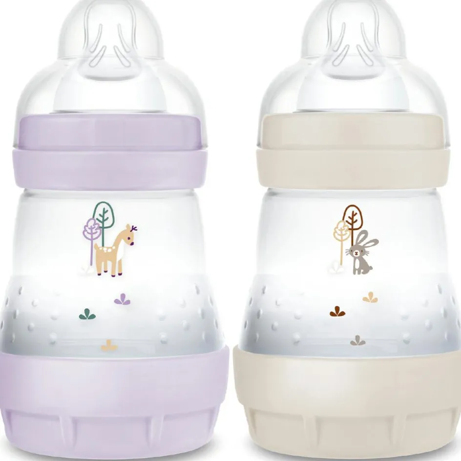 Hot MAM 2 biberons Easy Start anti-colique 160ml Lilas+Sable Tétine débit 1