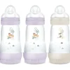 Discount MAM 3 biberons Easy Start 260ml Lilas+Lilas+Sable Tétine débit 2 - Reconditionné