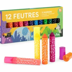 12 gros feutres pointes coniques Les Toupitis|Moulin Roty Clearance
