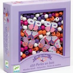 450 perles en bois Papillons|Djeco Discount