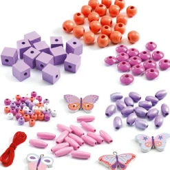 450 perles en bois Papillons|Djeco Discount