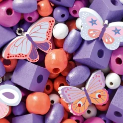 450 perles en bois Papillons|Djeco Discount