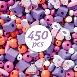 450 perles en bois Papillons|Djeco Discount