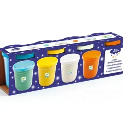 4 pots de pâte à modeler pailletée|Djeco