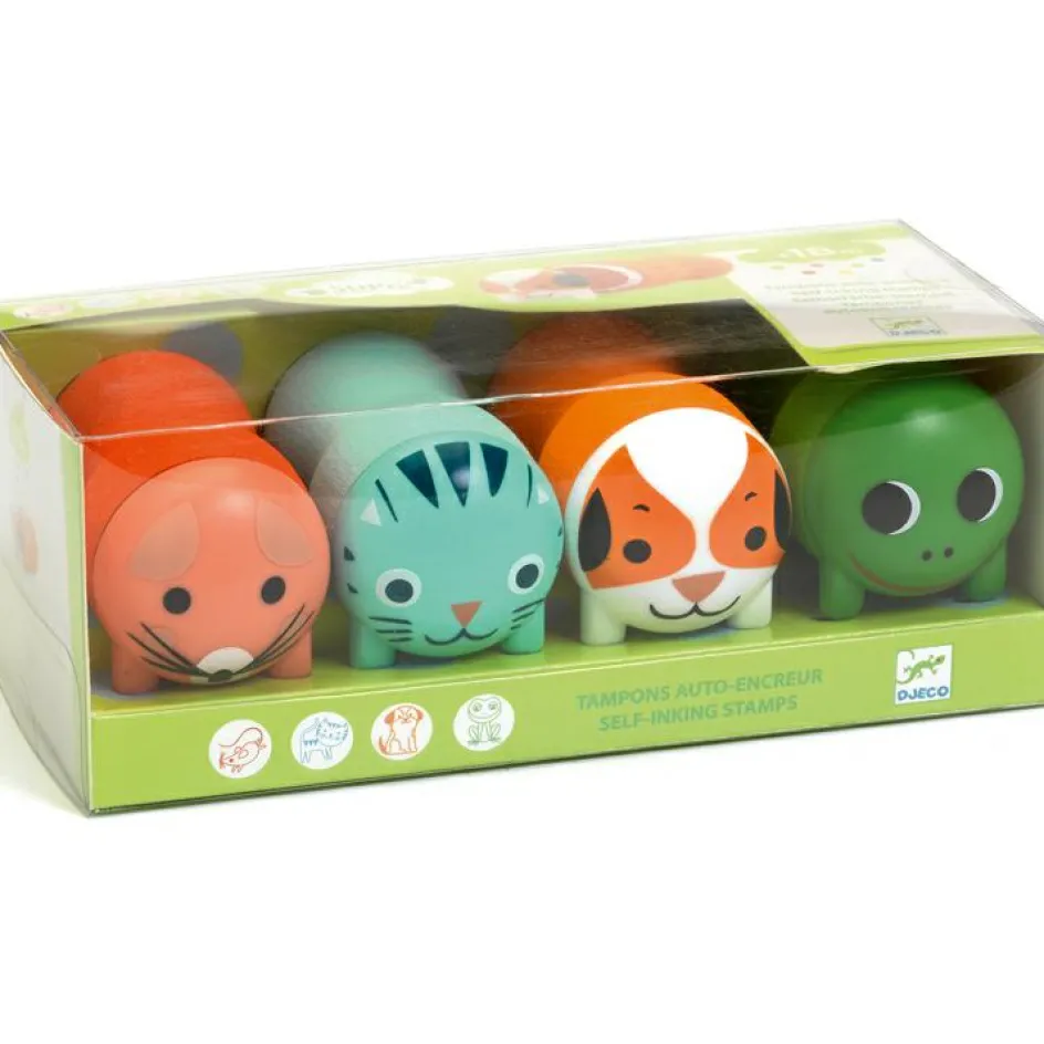 4 tampons auto-encreurs Animaux du jardin|Djeco Discount