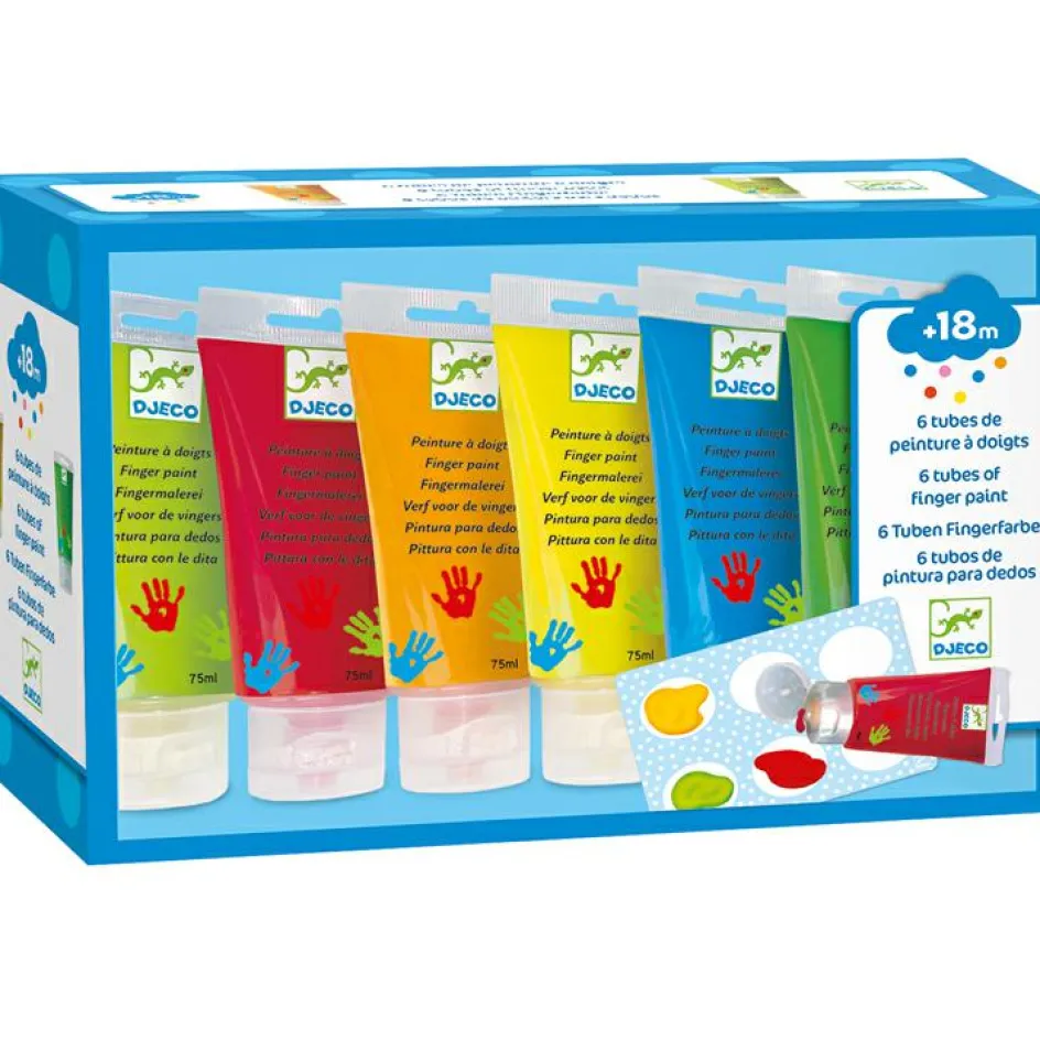 6 tubes de peinture à doigt|Djeco Clearance