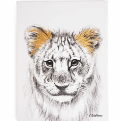 Affiche peinture lion or (30 x 40 cm)|Childhome Discount
