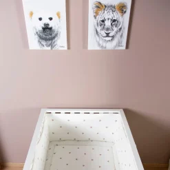 Affiche peinture lion or (30 x 40 cm)|Childhome Discount