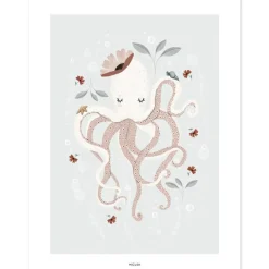 Affiche pieuvre Lady octopus (30 x 40 cm)|Lilipinso Discount