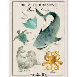 Affiche Sous la mer Tout autour du monde (50 x 70 cm)|Moulin Roty Discount