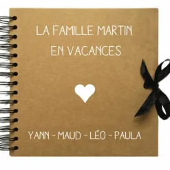 New Les Griottes Album photo baptême personnalisable kraft et or (20 x 20 cm)