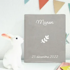 New Les Griottes Album photo bébé gris béton (personnalisable)