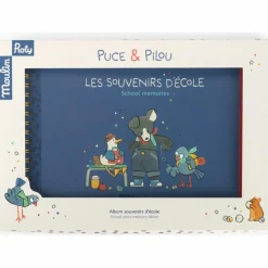New Moulin Roty Album souvenirs d'école Puce & Pilou (36 pages)