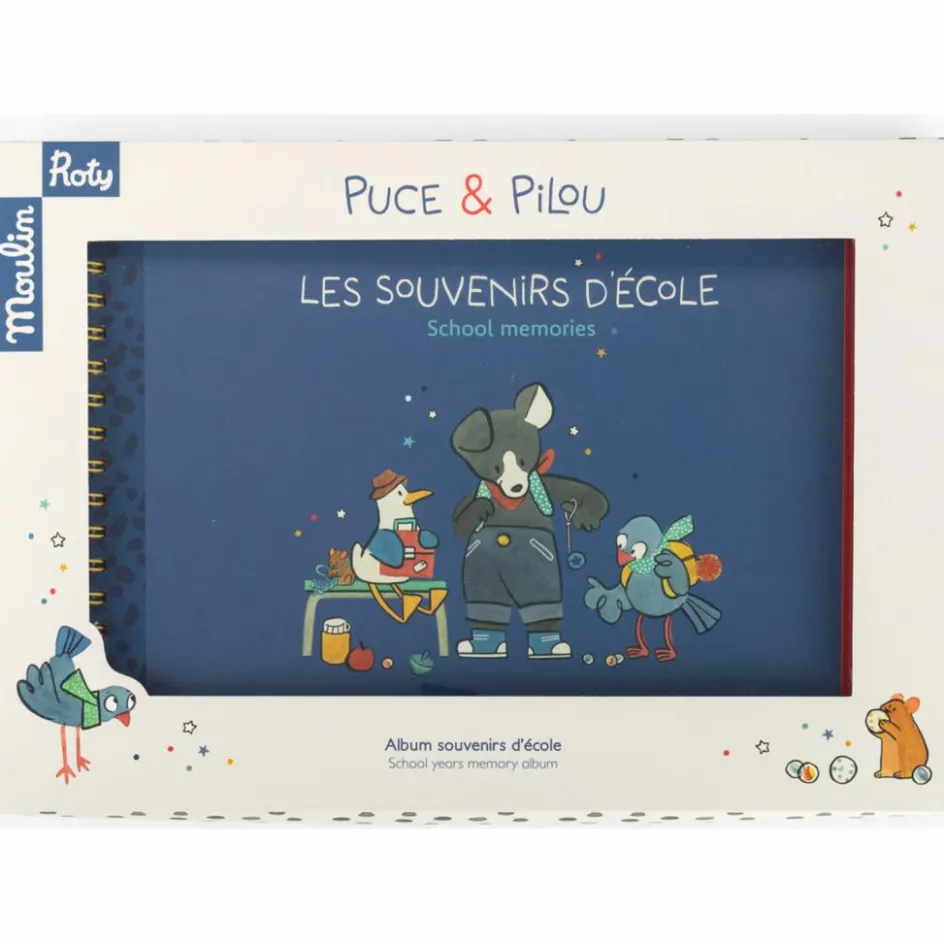 New Moulin Roty Album souvenirs d'école Puce & Pilou (36 pages)