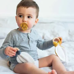 Hot Les Griottes Anneau de dentition en bois Bleu pétrole (personnalisable)