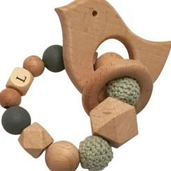 Anneau de dentition en bois Oiseau mint et ardoise (personnalisable)|Tata Lucette Sale