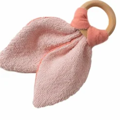 Anneau de dentition en bois Rose corail (personnalisable)|Les Griottes Clearance