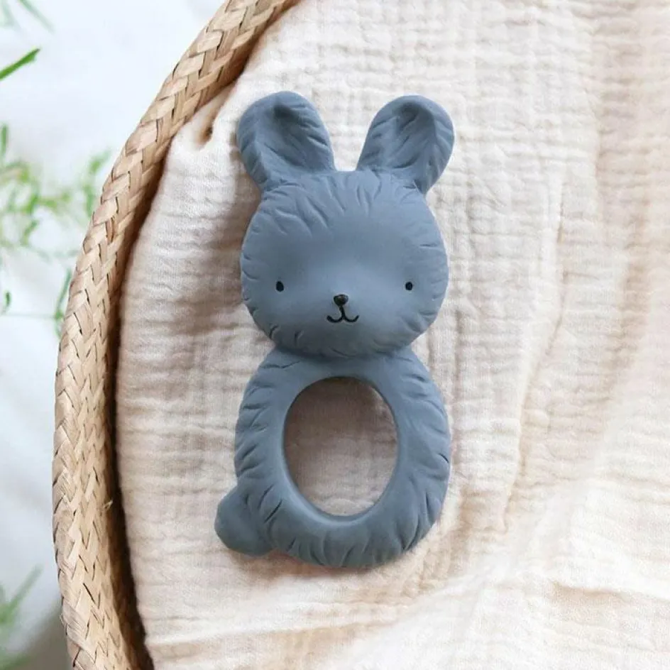 Anneau de dentition Lapin bleu anthracite|A Little Lovely Company Outlet