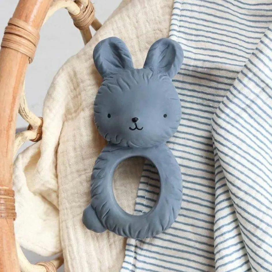 Anneau de dentition Lapin bleu anthracite|A Little Lovely Company Outlet