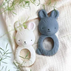 Anneau de dentition Lapin bleu anthracite|A Little Lovely Company Outlet