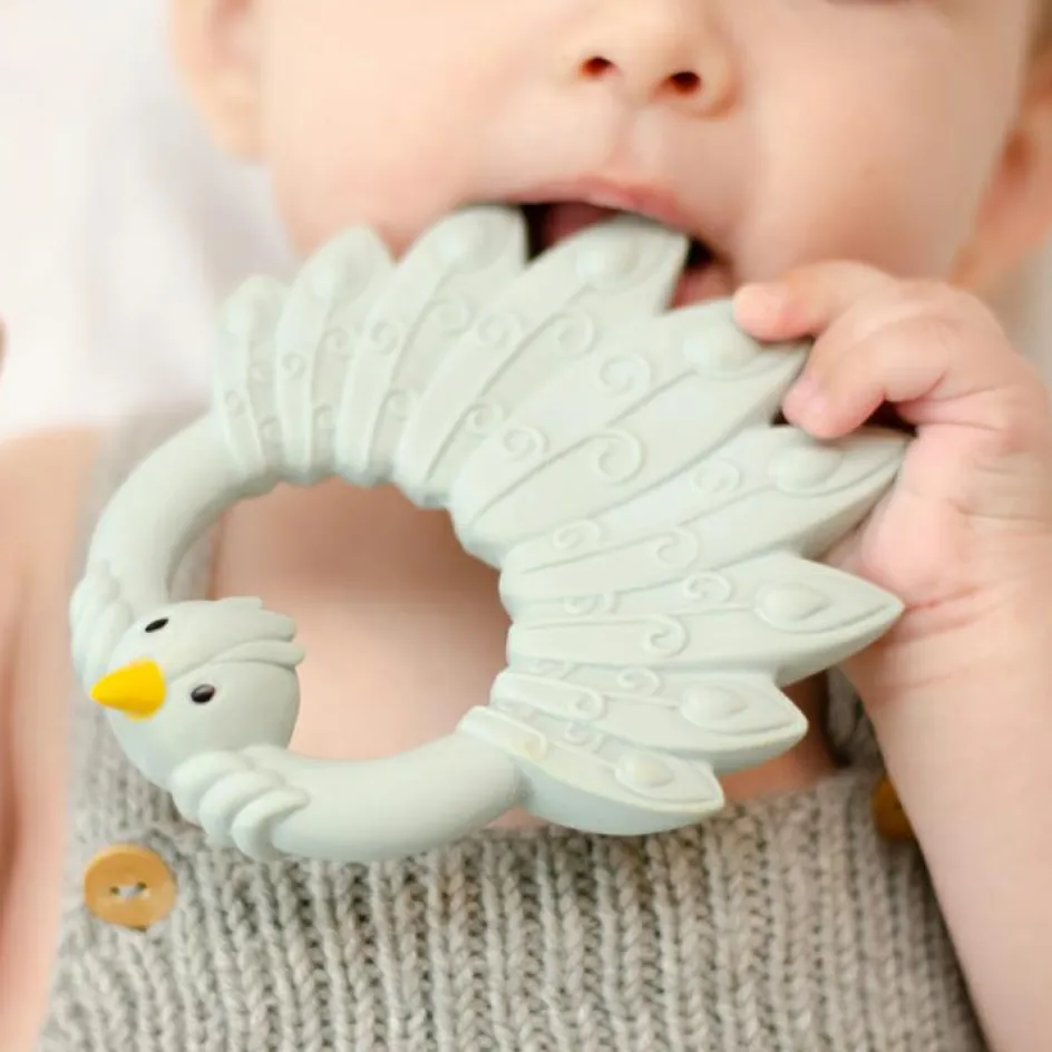 New Natruba Anneau de dentition Paon Bleu clair