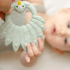 New Natruba Anneau de dentition Paon Bleu clair