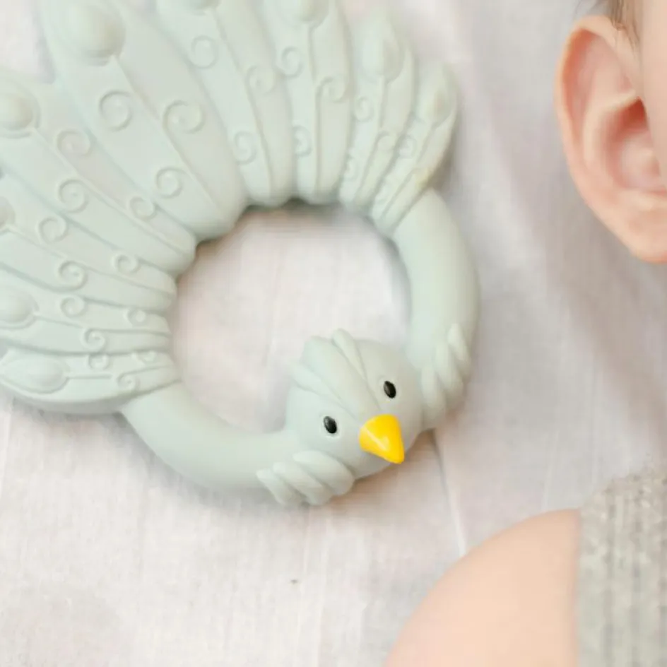 New Natruba Anneau de dentition Paon Bleu clair