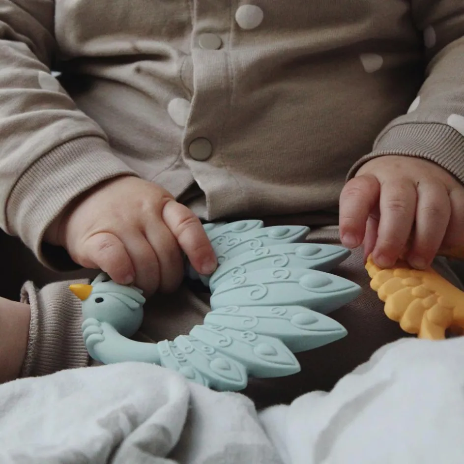 New Natruba Anneau de dentition Paon Bleu clair