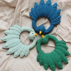 New Natruba Anneau de dentition Paon Bleu clair