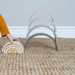 Sale Jabadabado Arc en ciel en bois à empiler