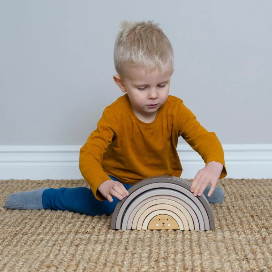 Sale Jabadabado Arc en ciel en bois à empiler