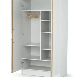 AT4 Armoire 2 portes en bois de hêtre verni Carrousel blanc