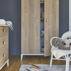 Armoire 2 portes en chêne blond Marcel|Galipette Sale