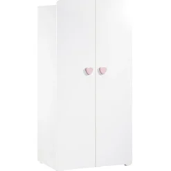 Armoire 2 portes New Basic Boutons coeur rose|Baby Price