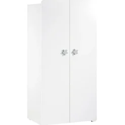 Armoire 2 portes New Basic Boutons étoile gris|Baby Price Discount