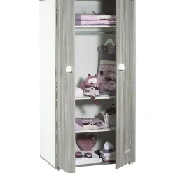 Armoire 2 portes Smile chêne silex|Baby Price Sale