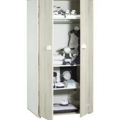Armoire 2 portes Smile hêtre cendré|Baby Price Outlet