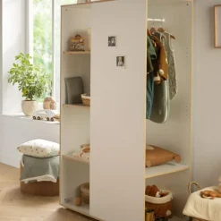 Armoire ouverte First Blanche et bois|Baby Price Clearance