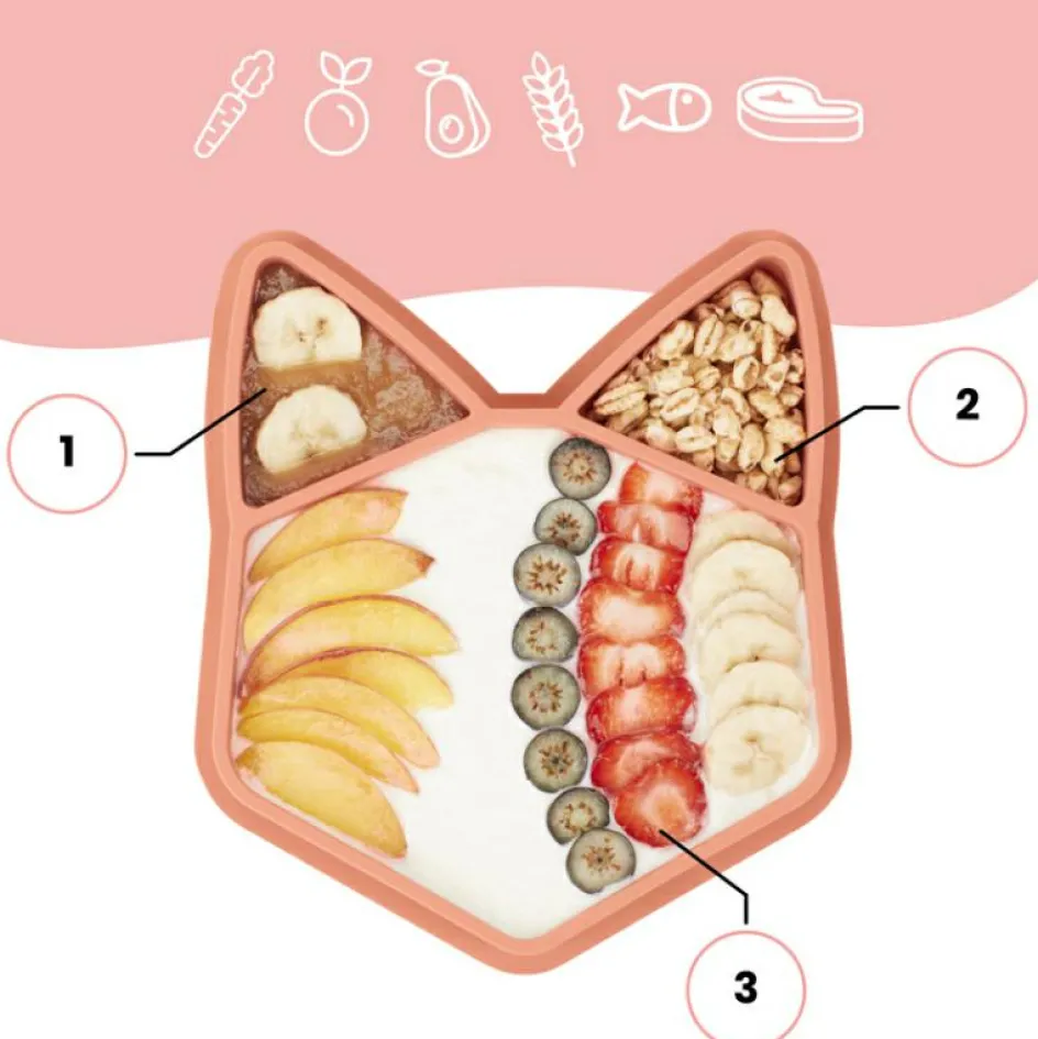 Assiette à compartiments antidérapante Isy renard|Babymoov New