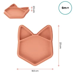 Assiette à compartiments antidérapante Isy renard|Babymoov New