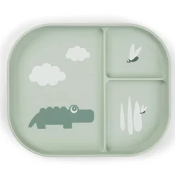 Assiette à compartiments Croco Vert|Done by Deer New