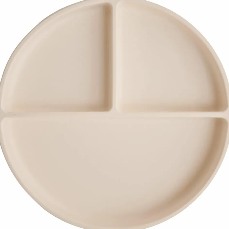 Assiette à compartiments en silicone avec ventouse Shifting Sand|Mushie Online