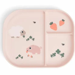 New Done by Deer Assiette à compartiments Foodie Tiny farm Rose