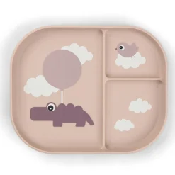 Clearance Done by Deer Assiette à compartiments Happy clouds Rose