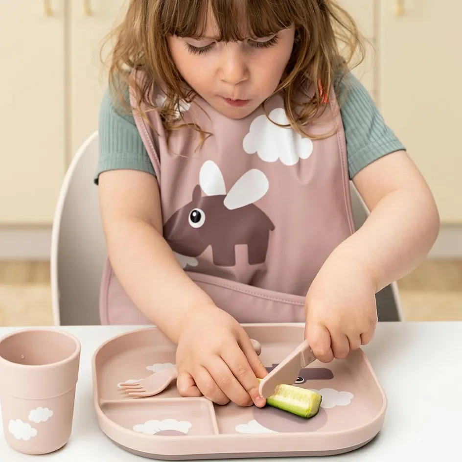 Clearance Done by Deer Assiette à compartiments Happy clouds Rose