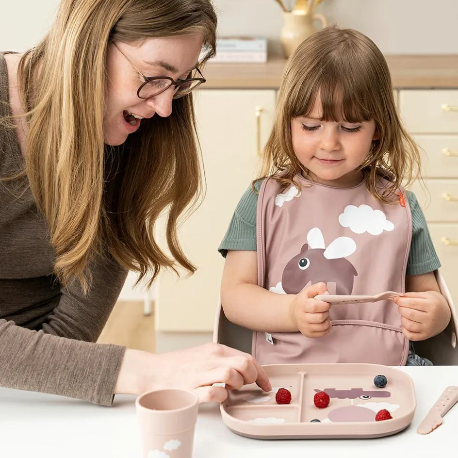 Clearance Done by Deer Assiette à compartiments Happy clouds Rose