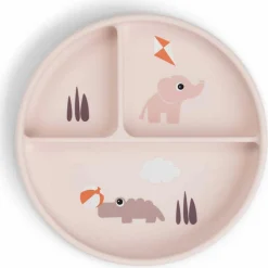 Assiette à compartiments Stick&Stay Playground Rose|Done by Deer Discount
