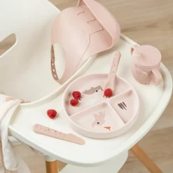 Assiette à compartiments Stick&Stay Playground Rose|Done by Deer Discount